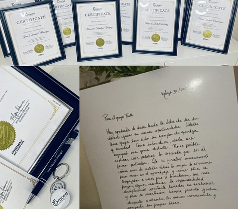 Imagen de nuestros certificados y un mensaje dedicado a los estudiantes